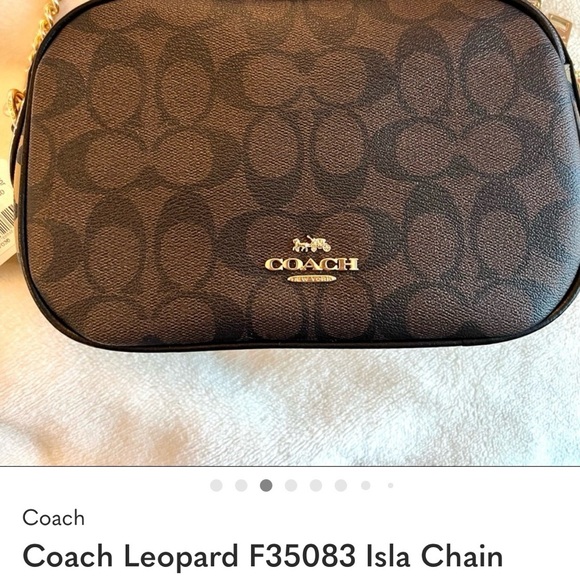 Coach Leopard F35083 Isla Chain Crossbody Signature - Picture 3 of 6